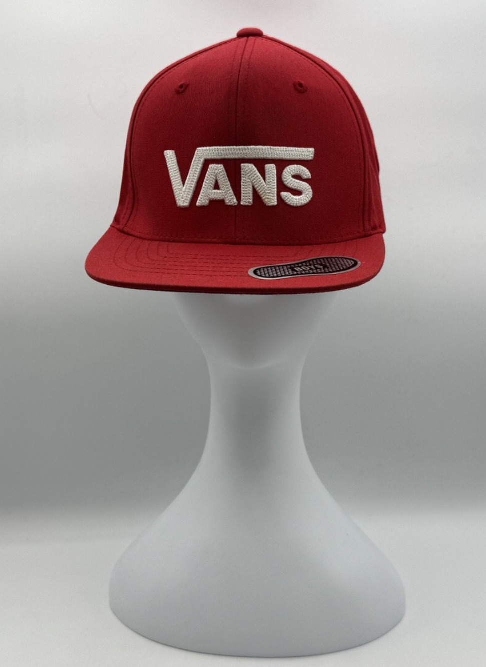 Vans Red & White Solid Snapback Hat Cap Adjustable Boys One Size, NEW